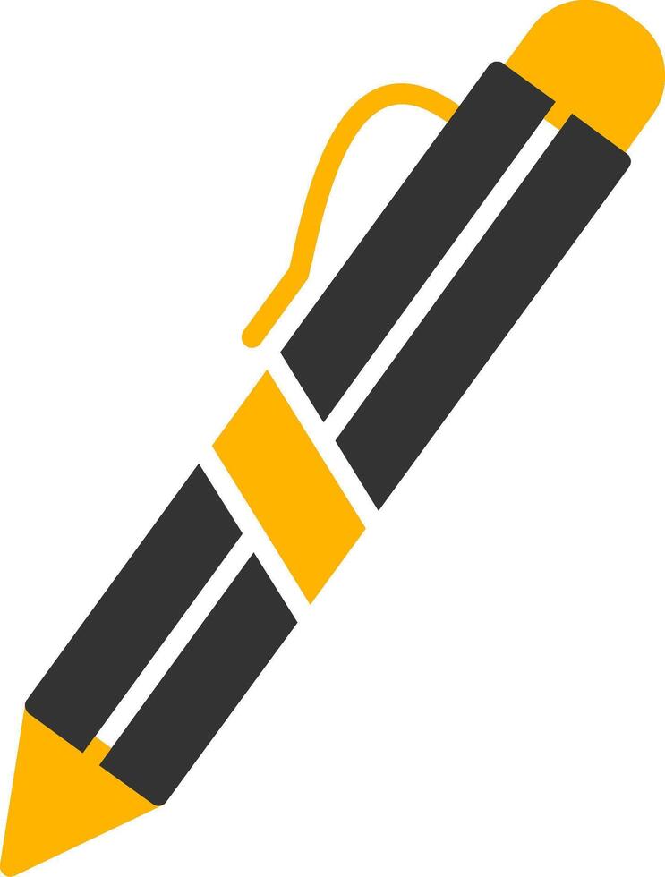 Ballpoint Writing Pen Glyph Two Color vector