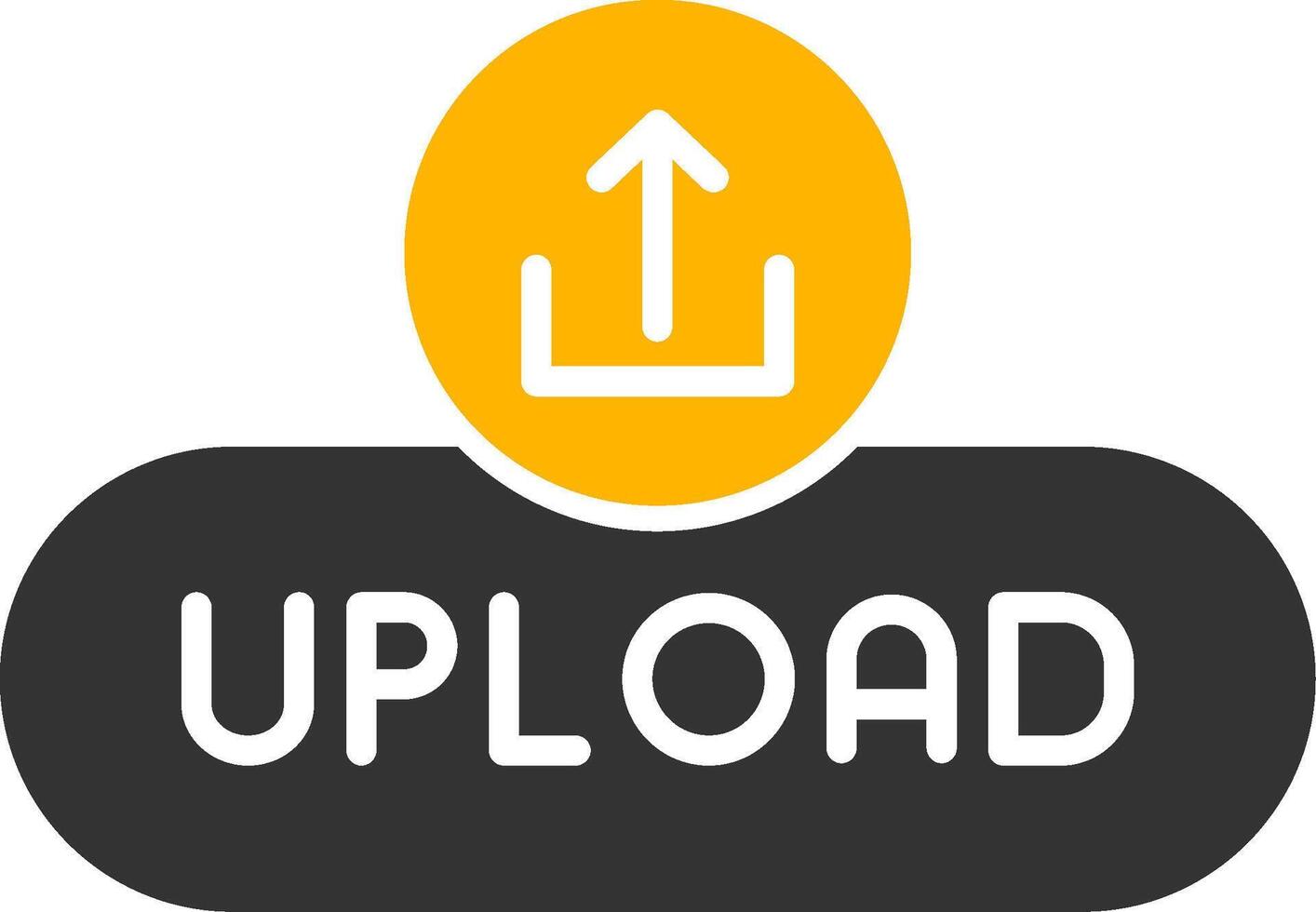File Upload Button Glyph Two Color vector