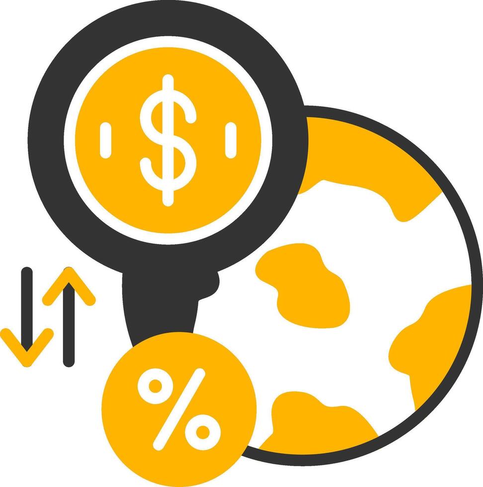 Interest Rate Ratio Changes Glyph Two Color vector