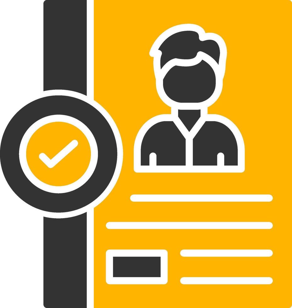 Resume With Approval Stamp Glyph Two Color vector