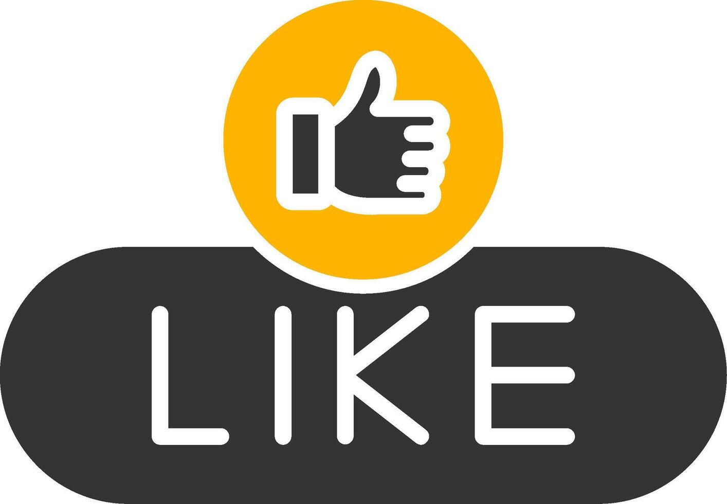 Like Content Button Glyph Two Color vector