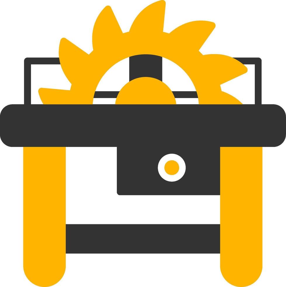 Industrial Table Saw Glyph Two Color vector