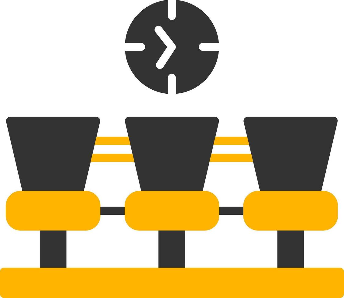Indoor Passenger Waiting Zone Glyph Two Color vector