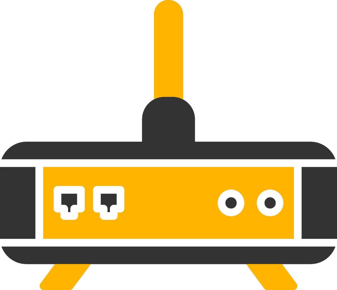High Speed Gaming Router Glyph Two Color vector