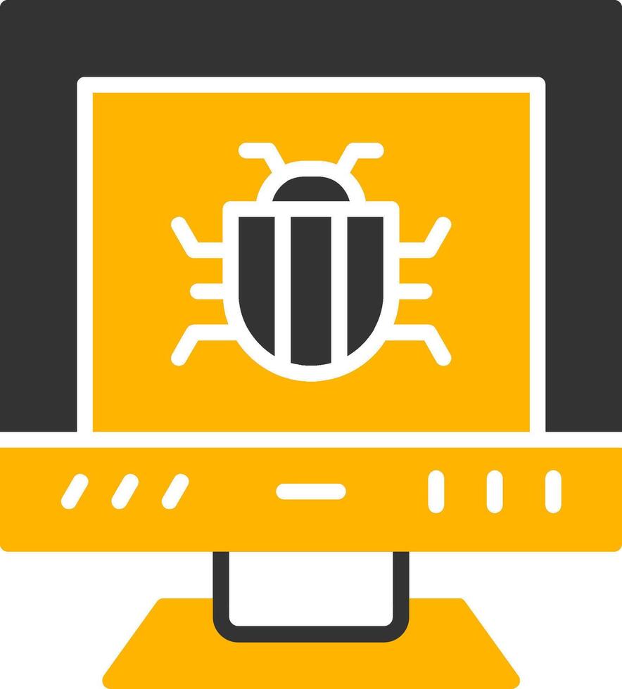 Software System Bug Errors Glyph Two Color vector