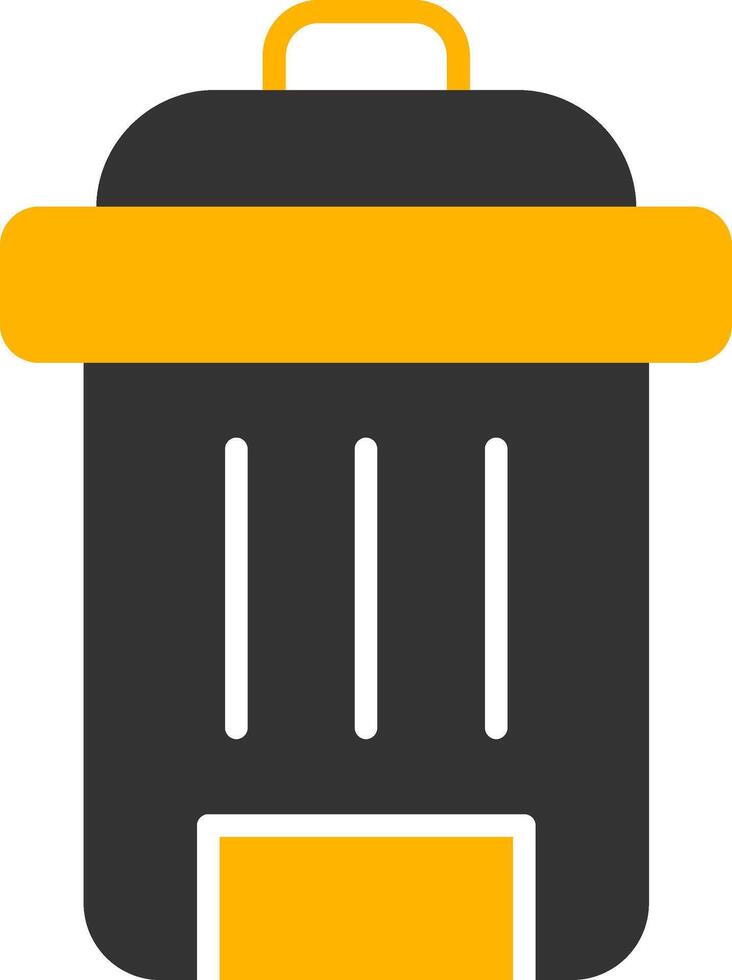Street Trash Disposal Can Glyph Two Color vector