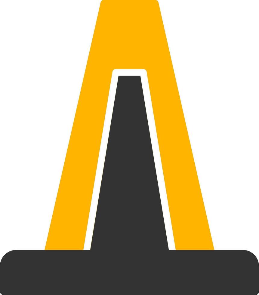 Road Center Divider Glyph Two Color vector
