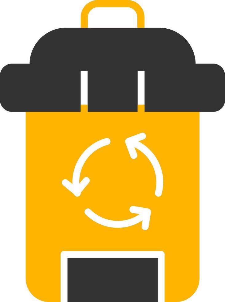 Recyclable Waste Bin Glyph Two Color vector