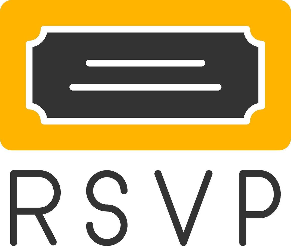 RSVP Confirmation Request Glyph Two Color vector