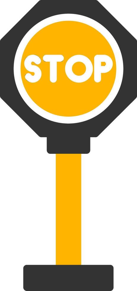 Red Stop Sign Warning Glyph Two Color vector