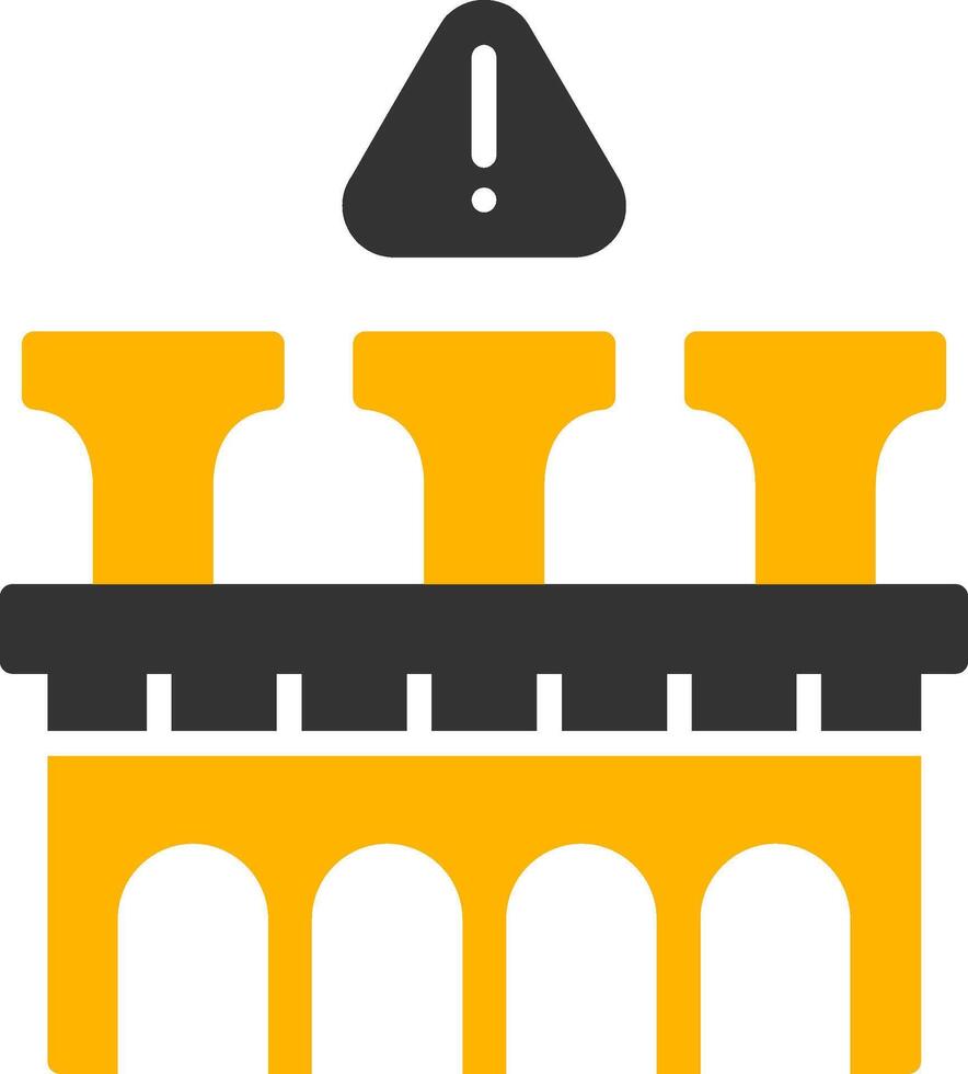 Ancient Roman Aqueduct Channel Glyph Two Color vector