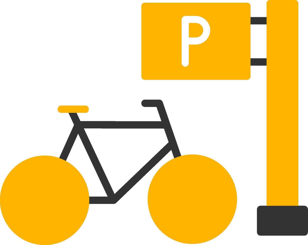 Onboard Bicycle Rack Area Glyph Two Color vector