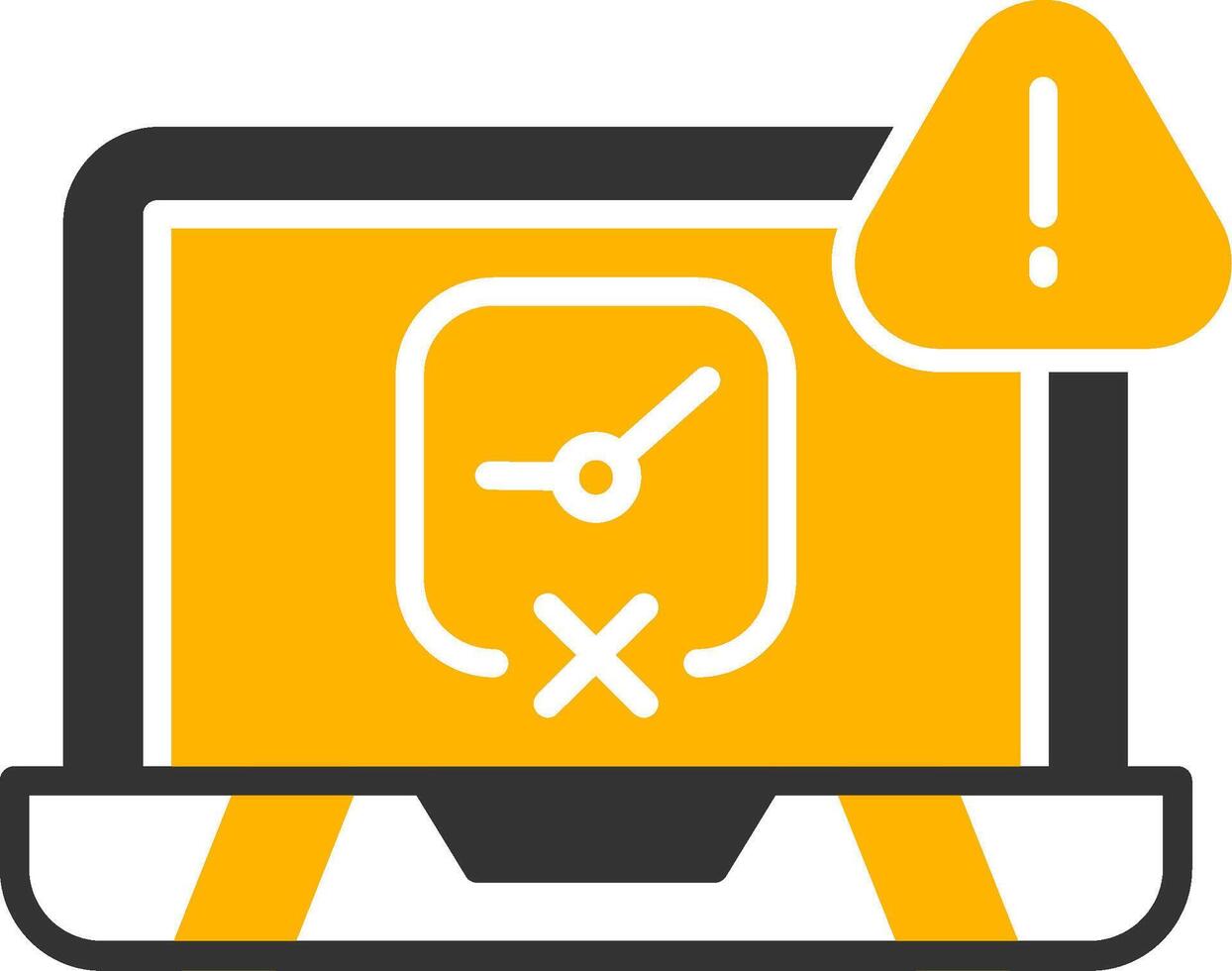 Runtime Error Occurred Glyph Two Color vector