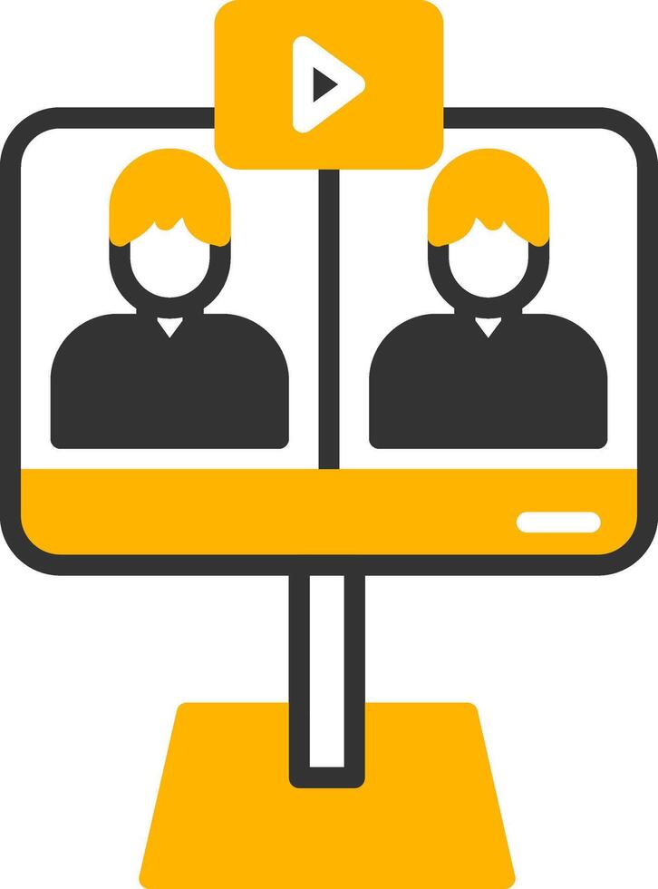 Instructor Led Business Webinar Glyph Two Color vector