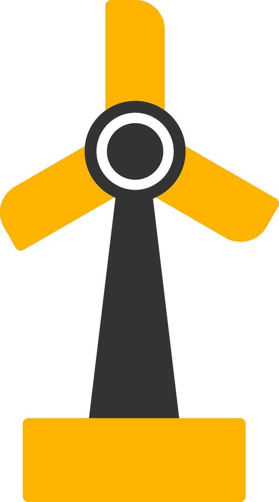 Renewable Wind Turbine Tower Glyph Two Color vector