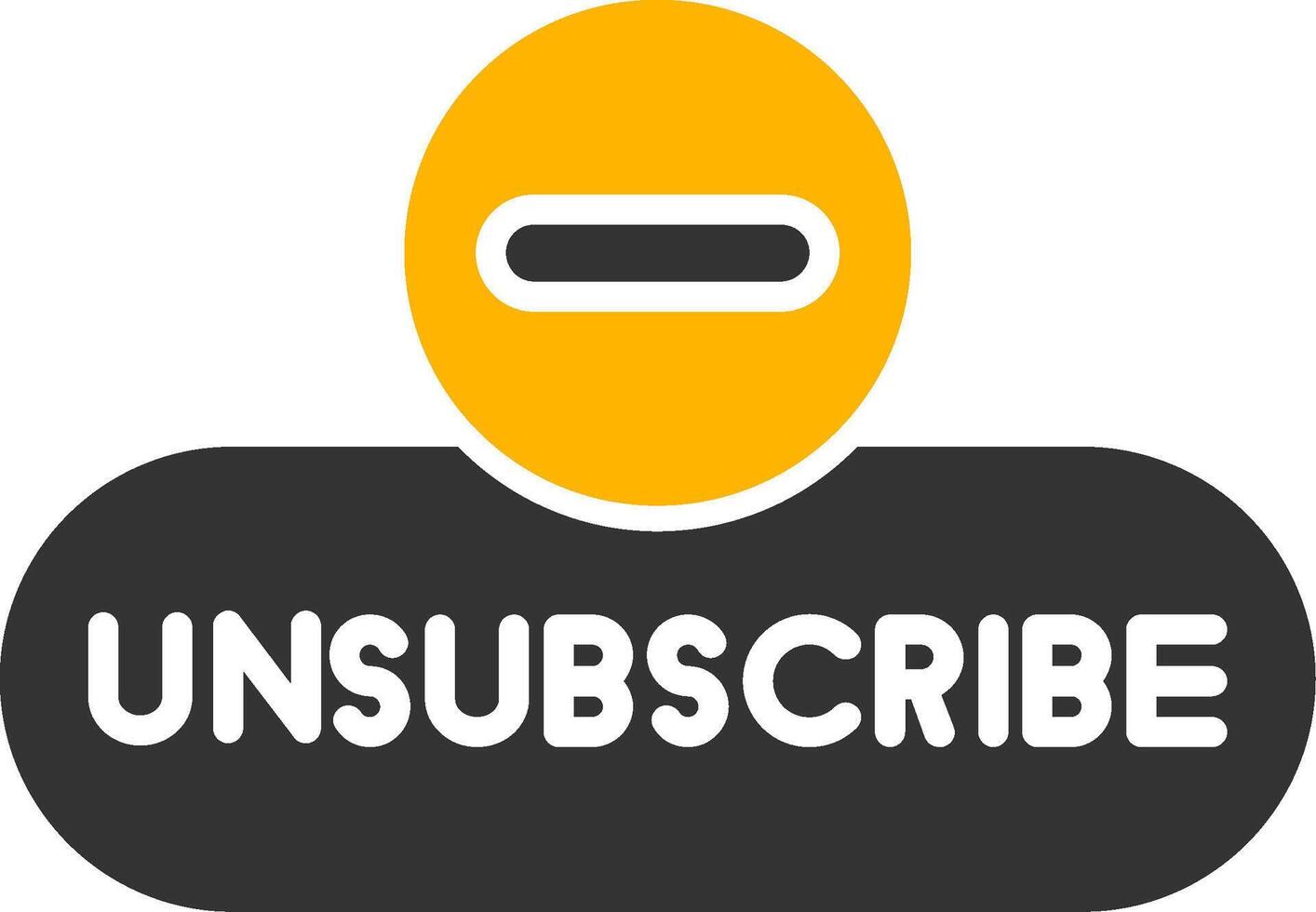 Unsubscribe Alert Button Glyph Two Color vector