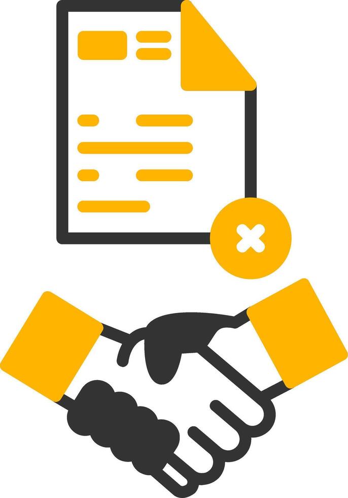 Mutual Freelance Contract Termination Glyph Two Color vector