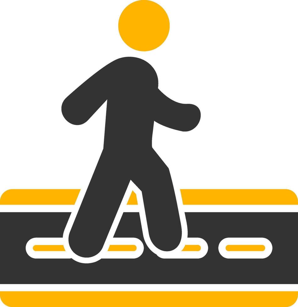 Marked Pedestrian Crossing Glyph Two Color vector