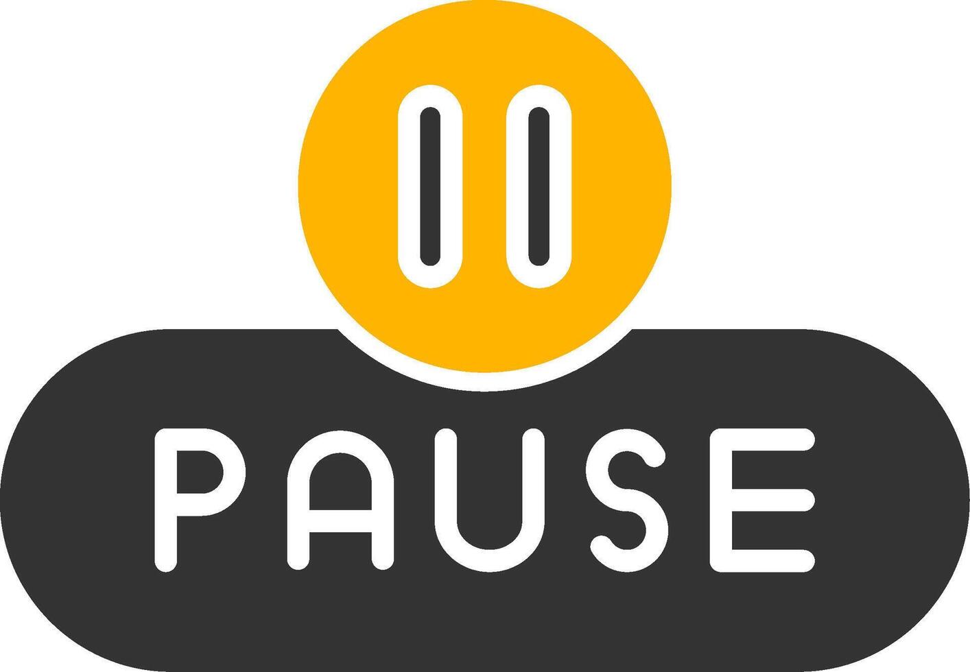 Pause Media Button Glyph Two Color vector