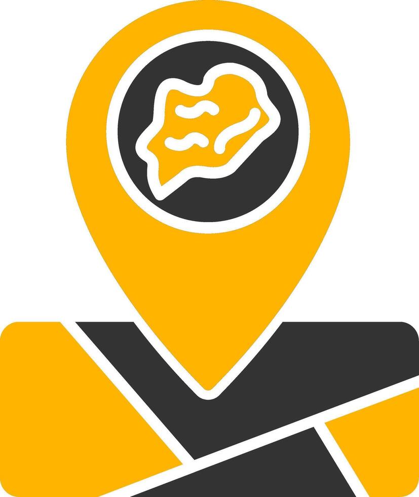 Riverbank Map Marker Glyph Two Color vector