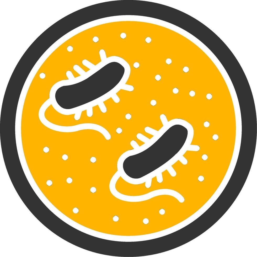 Actinomyces Filamentous Bacteria Glyph Two Color vector