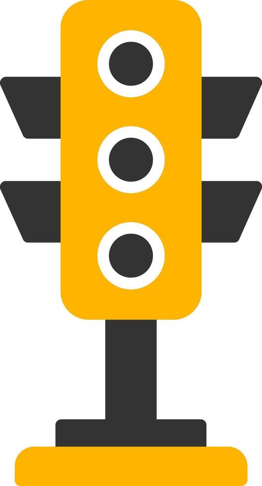 Signal Traffic Light Set Glyph Two Color vector