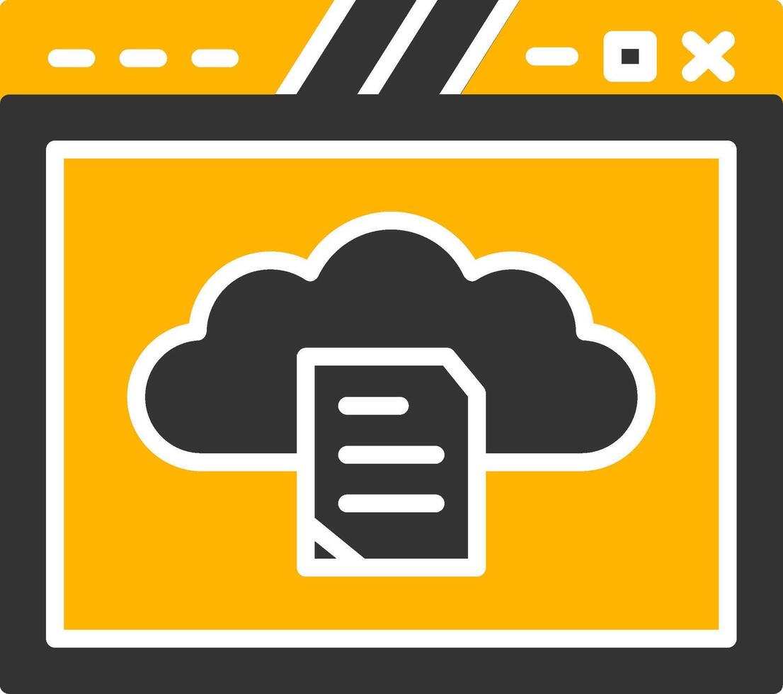 Cloud Based Hosting Service Glyph Two Color vector