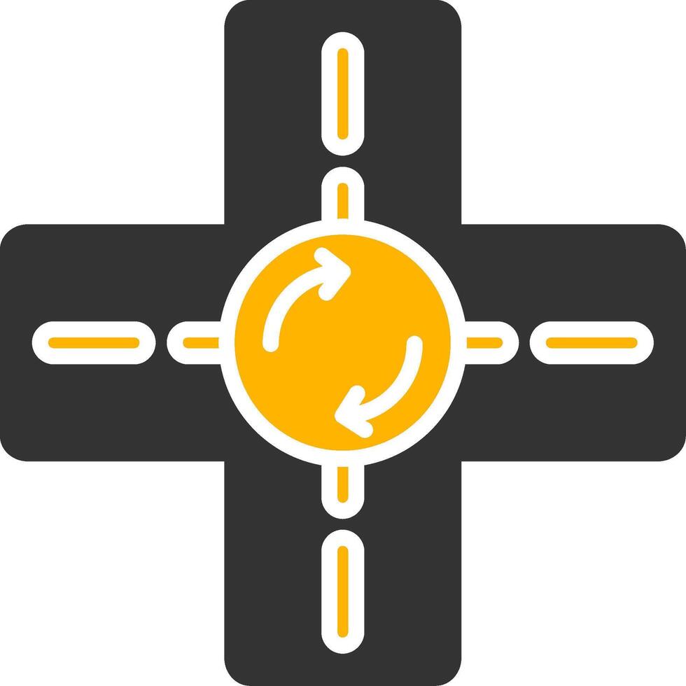 Road Roundabout Symbol Glyph Two Color vector