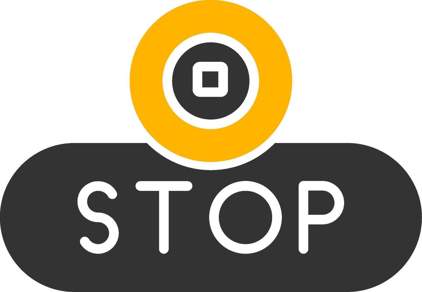 Stop Playback Button Glyph Two Color vector