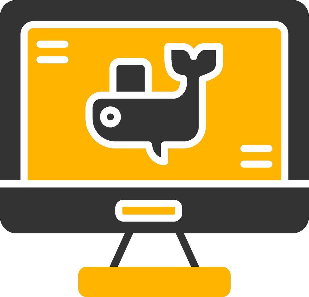 Docker Container Instance Glyph Two Color vector