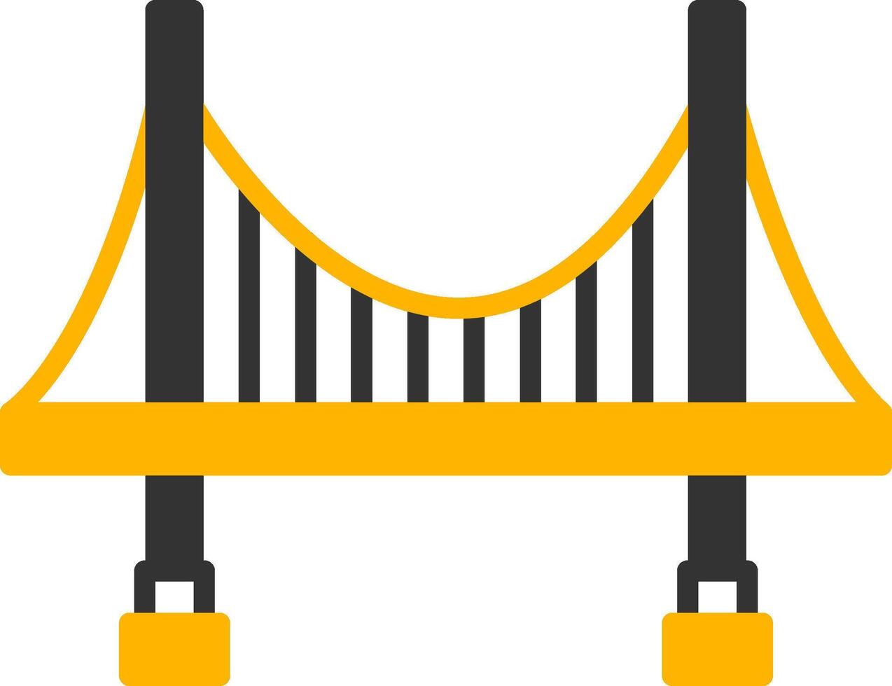 Urban Suspension Bridge Model Glyph Two Color vector