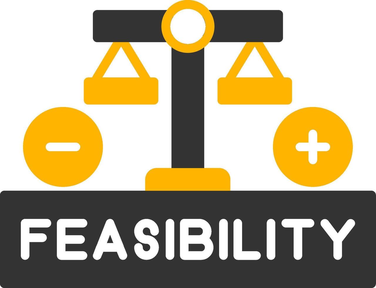 Economic Feasibility Risk Report Glyph Two Color vector