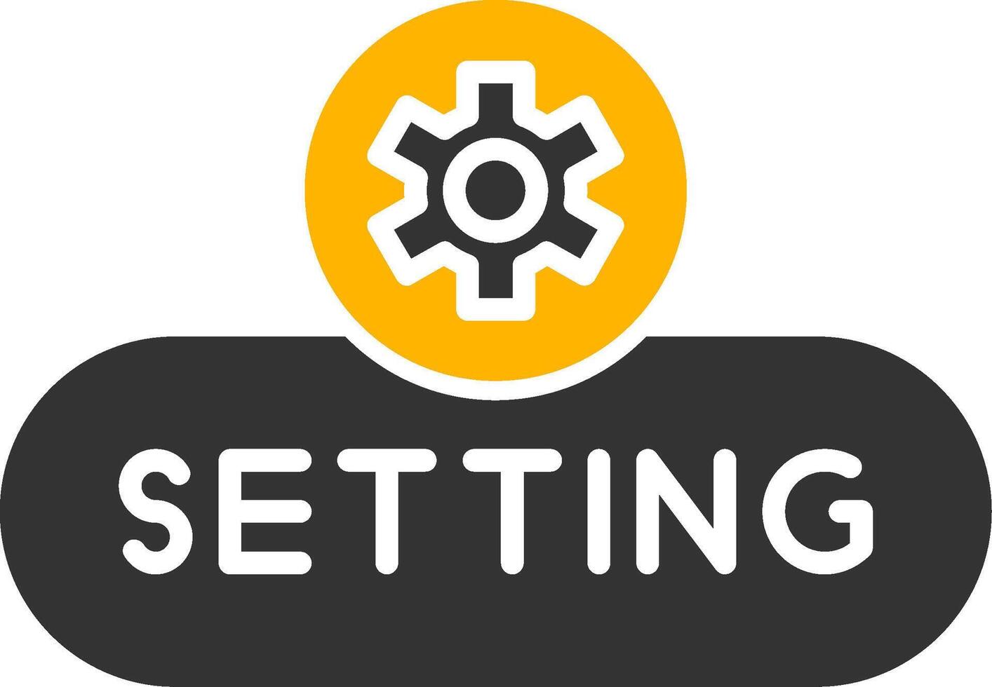 Open Settings Button Glyph Two Color vector