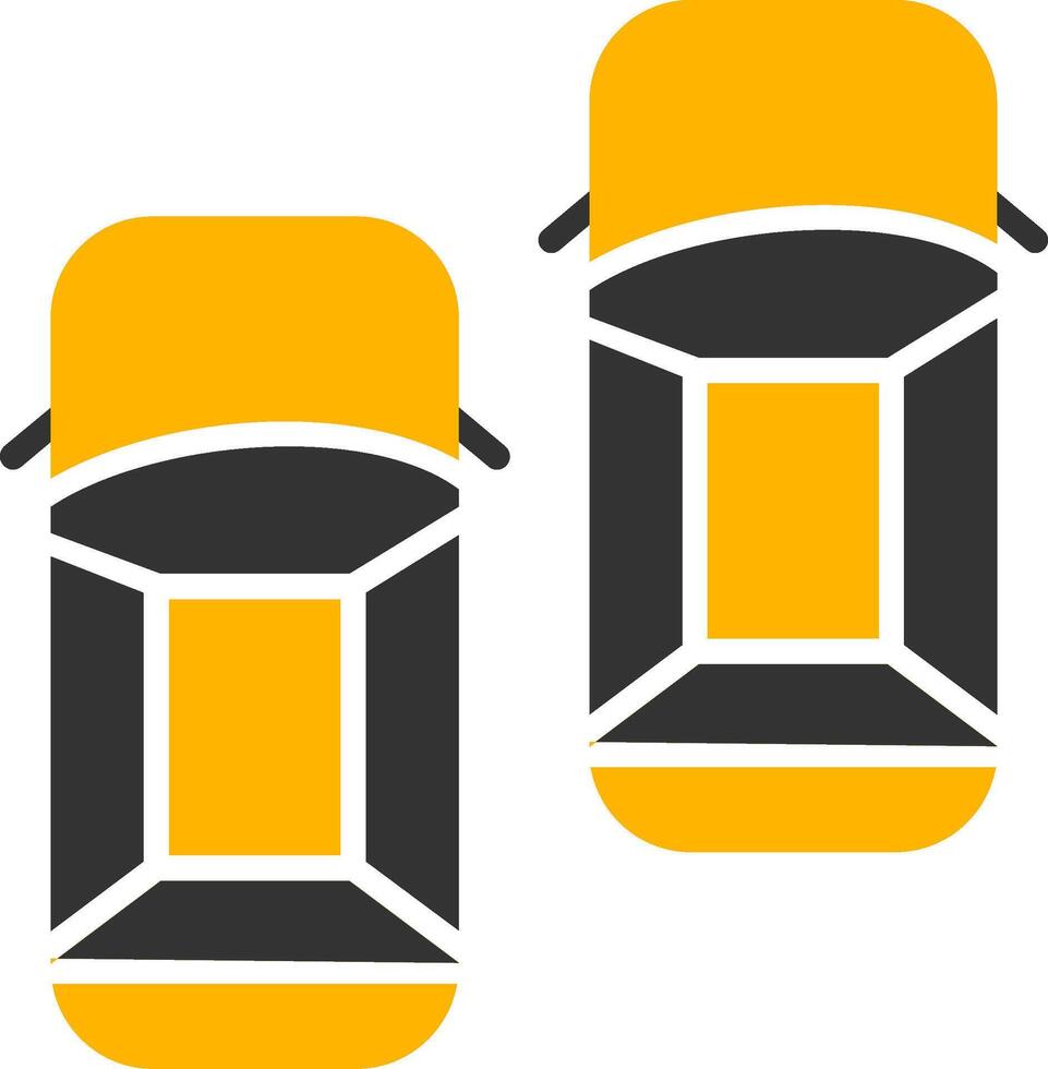 Vehicle Blind Spot Zone Glyph Two Color vector