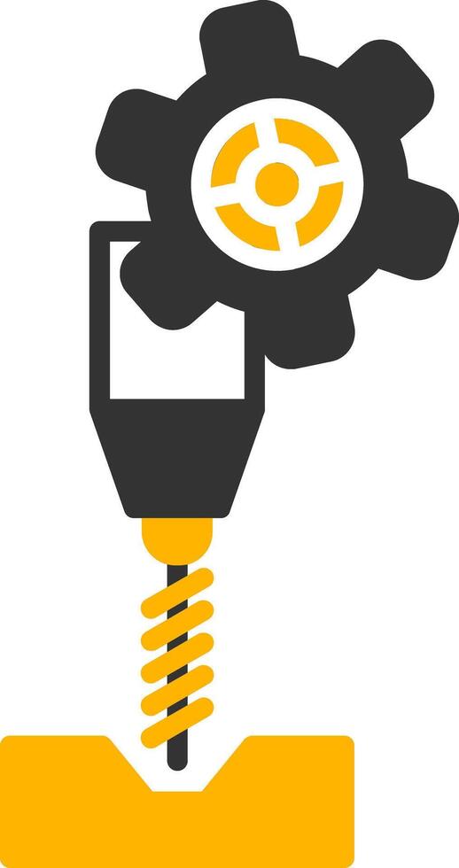 Precision CNC Milling Machine Glyph Two Color vector