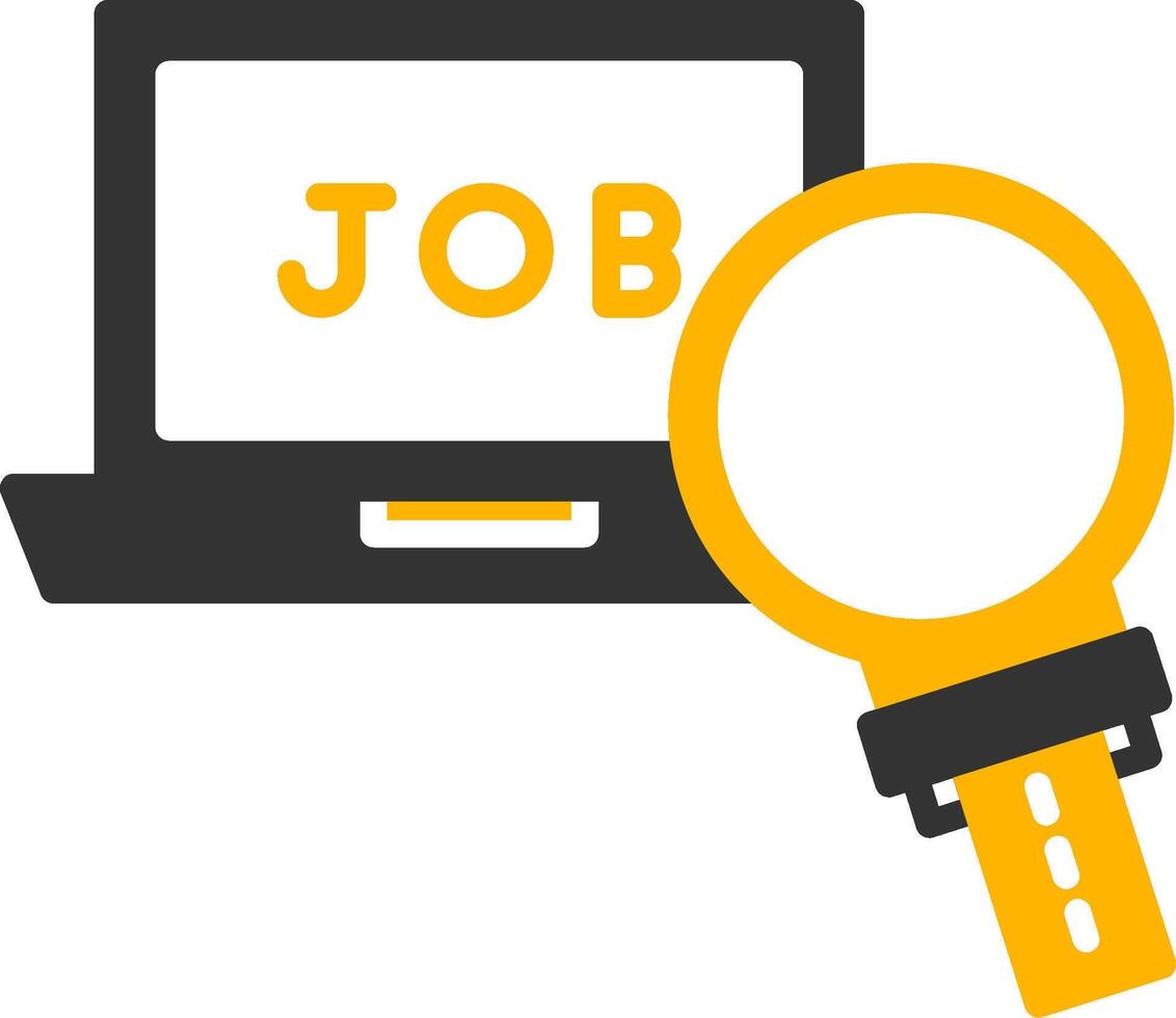 Digital Job Search Icon Glyph Two Color vector