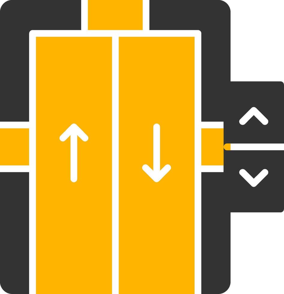 Passenger Elevator Lift Glyph Two Color vector