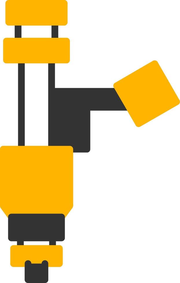 High Pressure Fuel Injector Glyph Two Color vector