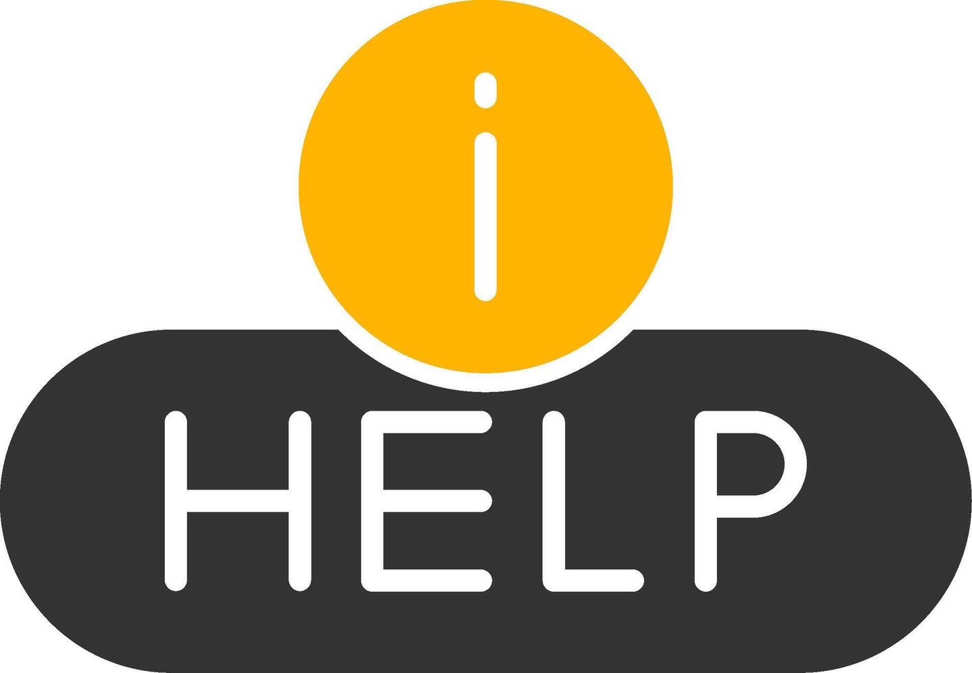 Help Center Button Glyph Two Color vector