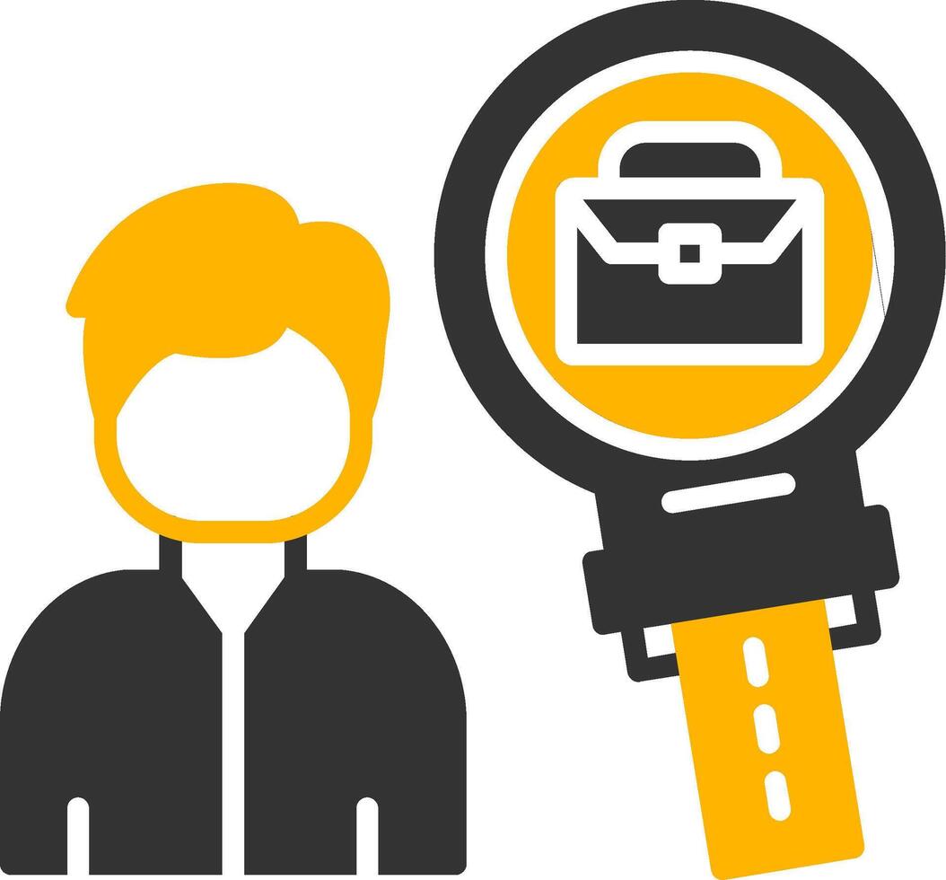 Professional Job Seeker Avatar Glyph Two Color vector