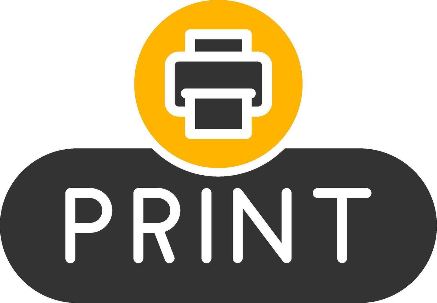 Print Document Button Glyph Two Color vector