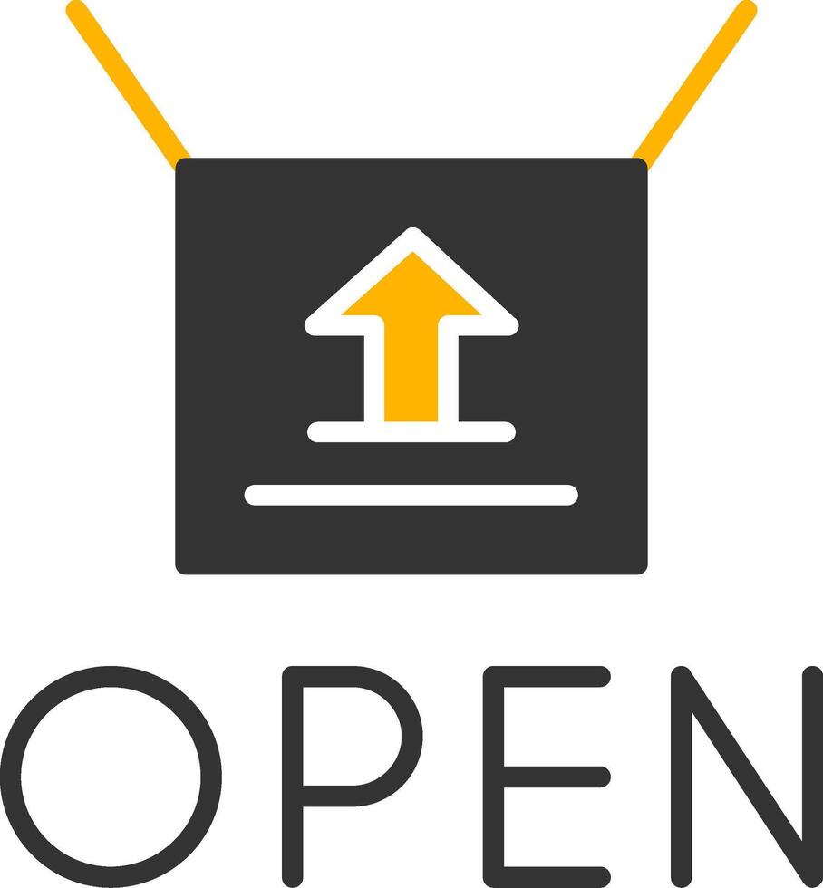 Business Now Open Sign Glyph Two Color vector