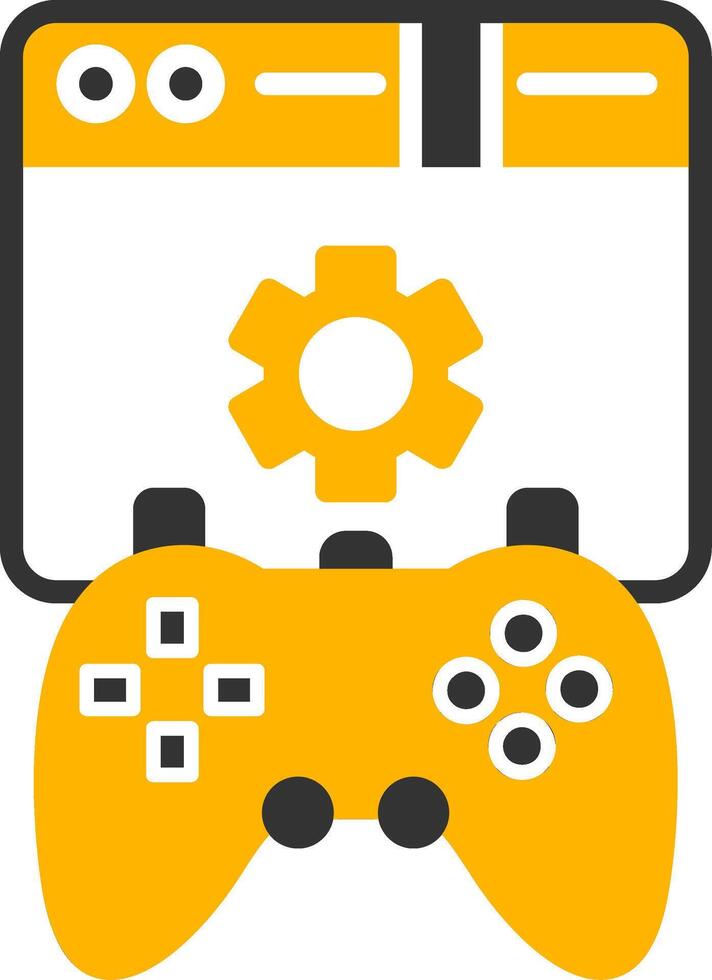 Creative Game Design Process Glyph Two Color vector