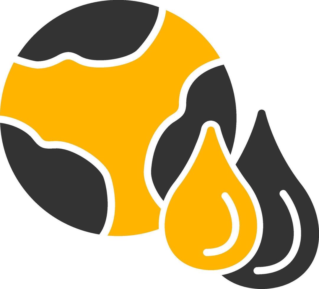 Worldwide Water Scarcity Crisis Glyph Two Color vector