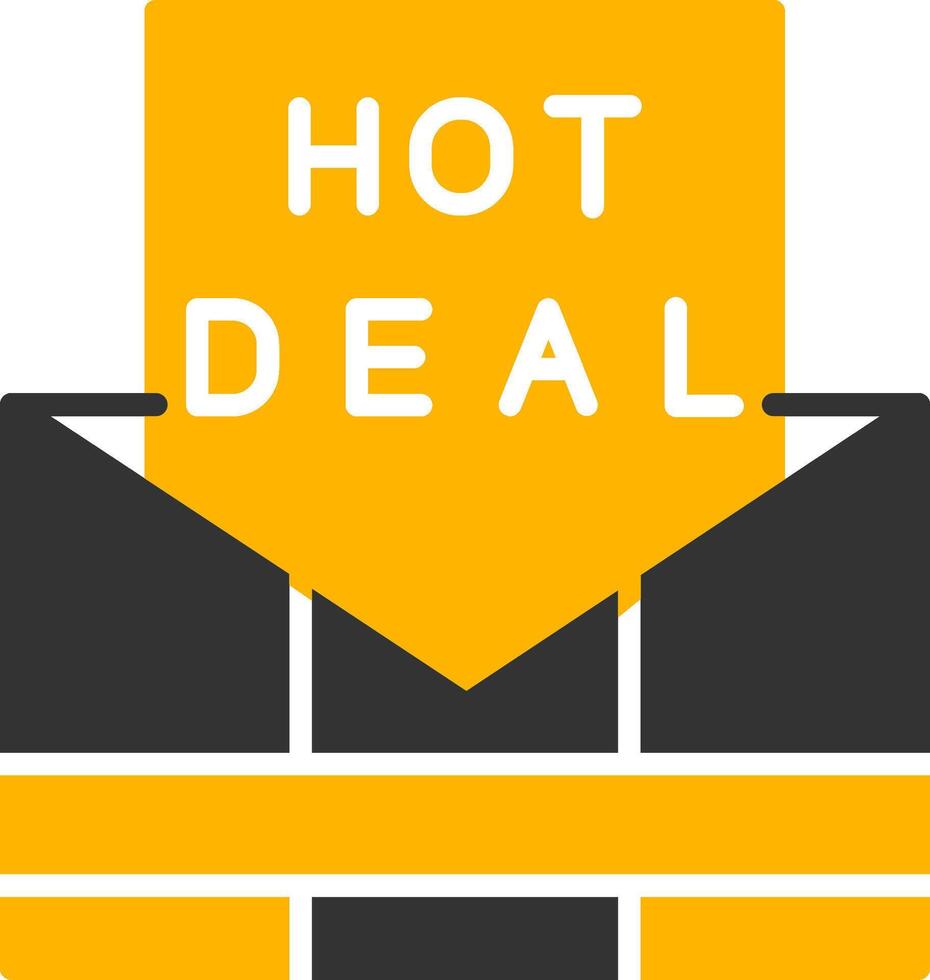 Hot Email Deals Promo Glyph Two Color vector