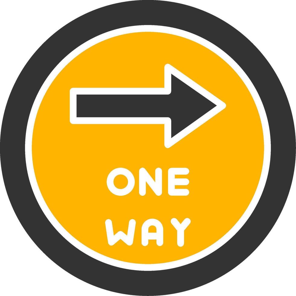 One Way Direction Arrow Glyph Two Color vector