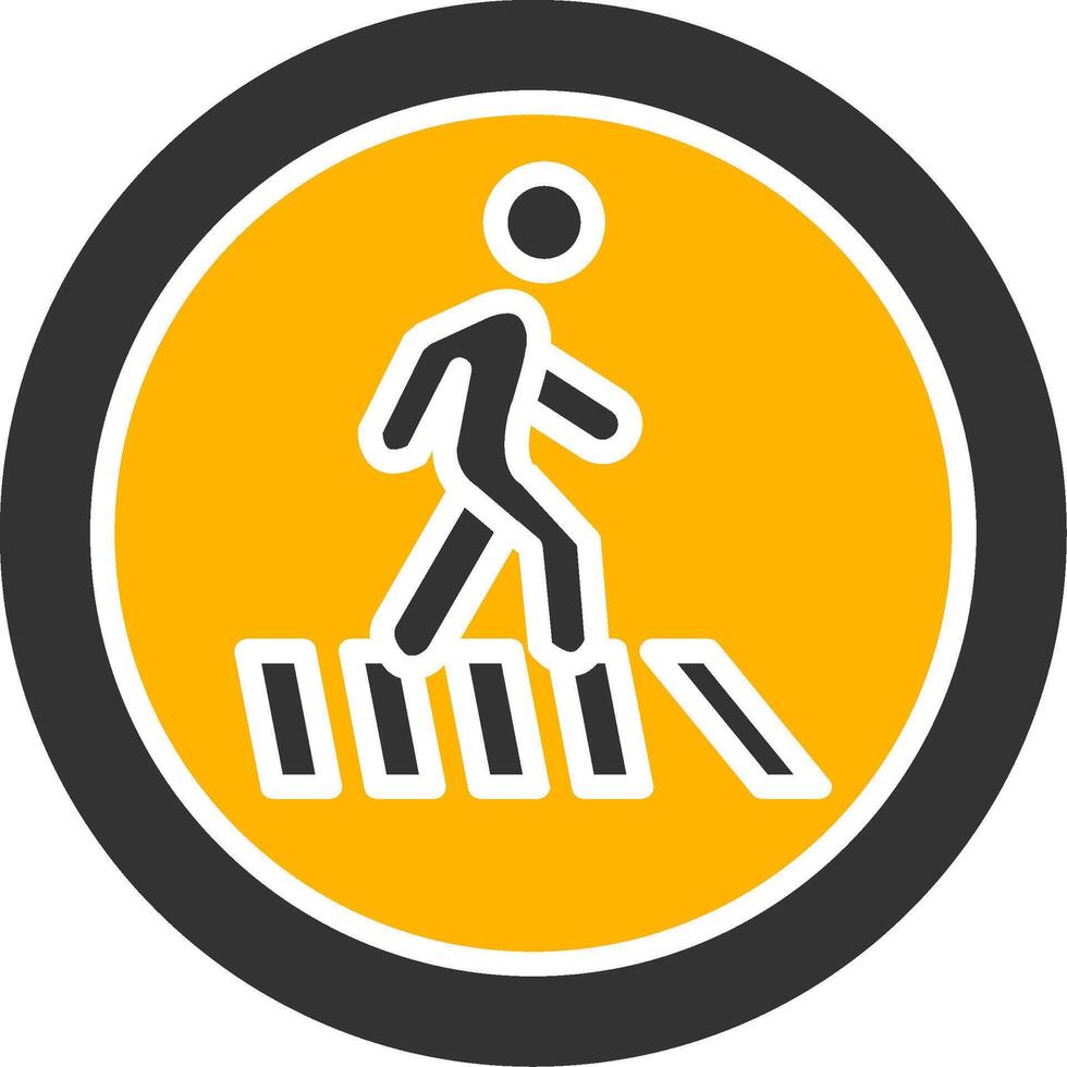 Pedestrian Walkway Crossing Glyph Two Color vector