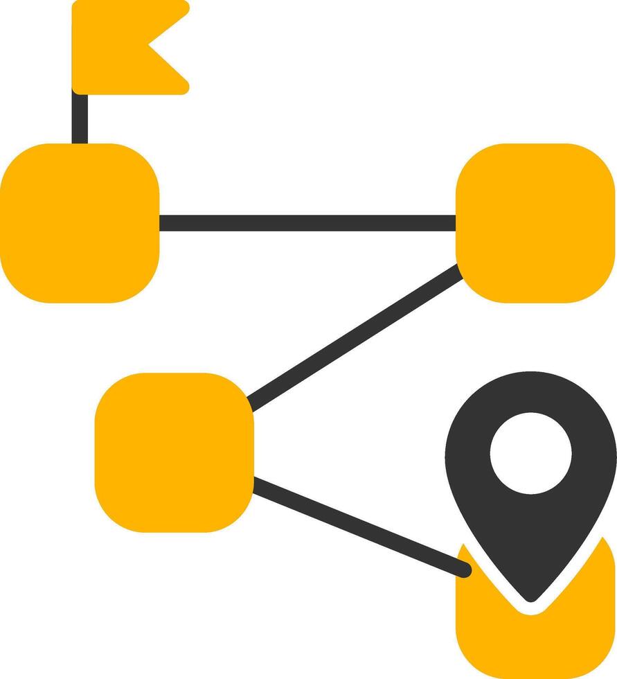 Trip Route Planning Tool Glyph Two Color vector