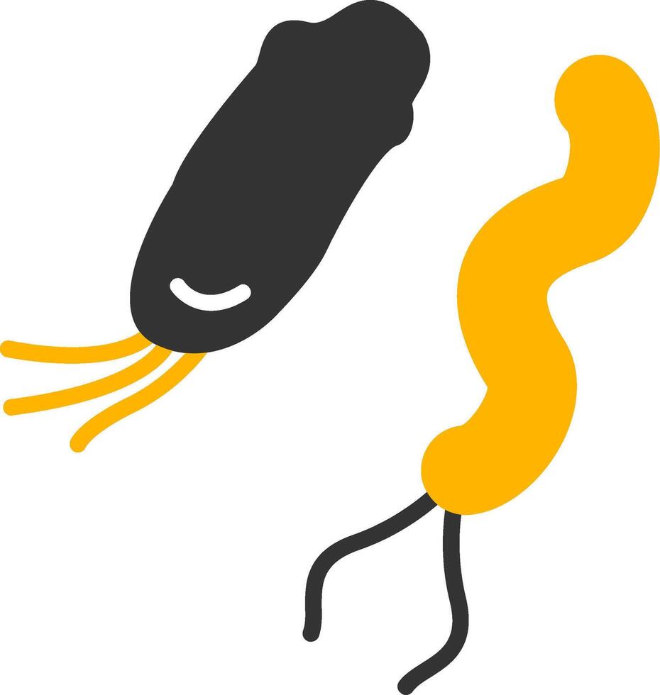 Spirillum minus Rat Bite Fever Bacteria Glyph Two Color vector