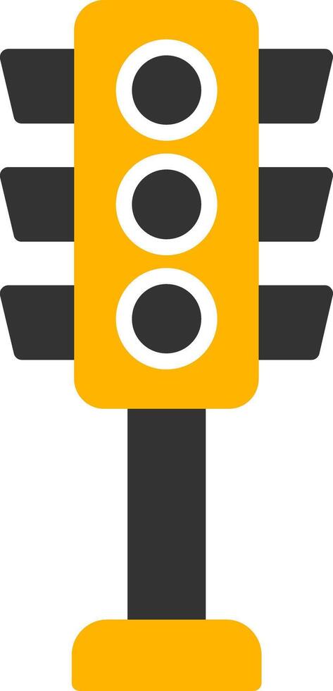Colored Train Signal Light Glyph Two Color vector
